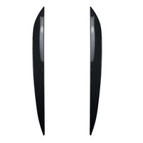 2010 To 2018 For Volkseagen VW Touareg Eyelid Front Headlight Cover Eyebrow Trim Sticker Head Lamp Hihg Quality ABS Glossy Black Carbon Fiber Look