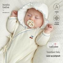 Koala Bibi Sweet Cherry Jacquard Baby Girl Romper 66cm kremas baltos spalvos