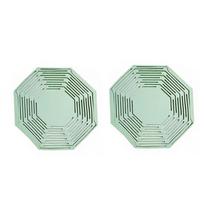 2PCS Heat-resistant Multi-functional Silicone Dish Pad Hexagonal Water Bottle Carrier Bag  Party žalia
