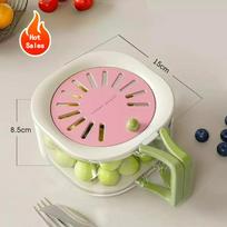 Fridge Kitchen Salad Container 2In1 Double Layer Fruit Drainer Container With Foldable Handle Fruit Washing Bowl With Strainer