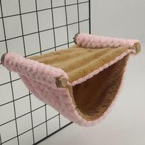 Warm Plush Hamster Hammock Small Pet Sleeping Bag Nest Pets Rat Squirrel Hanging Cage House Pet Accessories Supplies (Pink,S) rožinė
