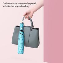Lightweight Automatic Umbrella 360° Rotating Handle Travel Umbrella Durable Rain Umbrella  Travel mėlyna