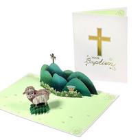 Pop 3D Up Baptism Card Handmade Baby Christening Greeting Card Newborn Blessing Keepsake Baby Shower Gift Religious Card For God