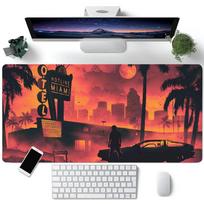 M-Miami Vice Mouse Pad Large Gaming Keyboard Mat LockEdge Rubber Computer Office Accessories LE600x300x2mm