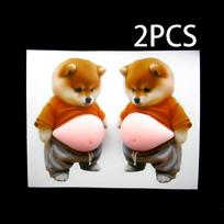 Shiba 3D Inu Car Sticker Anti-Collision Silicone Door Guard Cute Chubby Dog Decal For Rearview Mirror Laptop Phone Decor
