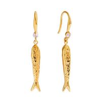 1 pair DIY Mini Metal Carp Earrings Exquisite Golden Fish Earrings Plated Fish Eardrops  for Gifts auksinė