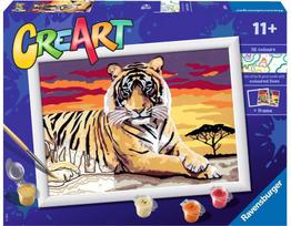 Tapymas pagal skaičius Ravensburger CreArt Paint by Numbers - Majestic Tiger, įvairių spalvų