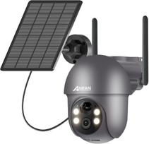 Belaidė lauko kamera 360° su saulės baterija ANRAN, 2K, IP65, Wi-Fi 2.4GHz, 5200mAh, Pilka.