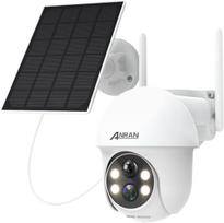 Kameros su Saulės Baterijomis ANRAN, 2K, 360°, IP65, 5200mAh, Wi-Fi 2,4 GHz, Baltas.