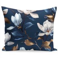 Dekoratyvinės pagalvėlės užvalkalas Mariall Magnolia, balta sp./tamsiai mėlyna sp., 50 cm x 60 cm