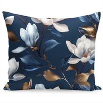 Dekoratyvinės pagalvėlės užvalkalas Mariall Magnolia, balta sp./tamsiai mėlyna sp., 50 cm x 60 cm