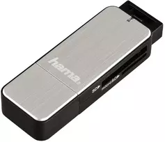 HAMA USB 3.0 Card Reader SD/Micro SD aliuminio sidabrinis