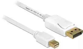 DeLOCK 83483 kabelis miniDisplyPort į DisplayPort 4K miniDisplayPort kištukas iki DisplayPort kištukas 3 m baltas