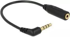 Delock kabelio lizdo kištukas 3,5 mm 4 kontaktų kampu > lizdo lizdas 2,5 mm 3 kontaktas