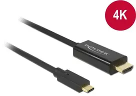 Delock Atrakinimo kabelis USB Type-C™ kištukas > HDMI-A kištukas DP-Alt režimas 4K 30 Hz 3 m juodas