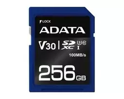 Atminties kortelė ADATA Premier Pro UHS-I SDXC, 256GB, Flash atminties klasė 10, U3, V30, 85MB/s, 100MB/s