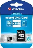 Micro SDHC atminties kortelė Verbatim 32GB, su adapteriu / V44083