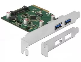 Delock PCI Express x4 kortelė su 2 x išorine USB 3.1 Gen 2 Type-A motele