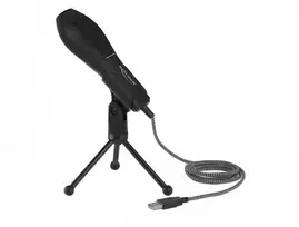 Delock USB Kondensator Mikrofonas mit Tischstnder - ideal fr Gaming, Skypen und Gesang
