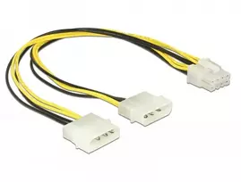 Delock Molex x2 – ATX / EPS 8 kontaktų, 0,3 m, Geltona (85453)