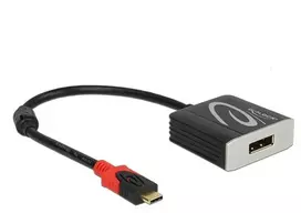 ADAPTERIS USB C(M)->HDMI(F)(THUNDERBOLT 3/DISPLAYPORT ALT MODE) SU LAIDU 20CM JUODA DELOCK