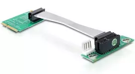 Delock Riser kortelė PCIe X1 lanksti - 13 cm kabelis / jungtys