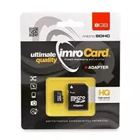 IMRO atminties kortelė Micro SD 8GB su adapteriu SD