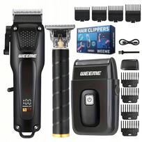 Plaukų kirpimo mašinėlių ir trimerių rinkinys, USB įkraunamas, Barber stiliaus
