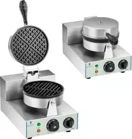 Royal Catering Vaflinė apvalus vienvietis TEFLON vaflis, kurio skersmuo 18,5 cm