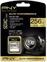 PNY Elite Performance SDXC 256GB 10 klasės UHS-I/U3 atminties kortelė (SD256ELIPER-EF)