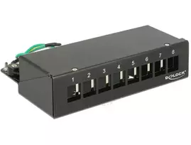 Delock Keystone Desktop Patchpanel 8 port metalinis juodas