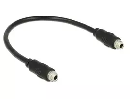 KABELIS AUDIO MINIJACK 3.5MM F/F 3 PIN 0.25M JUODA DO PANELU DELOCK