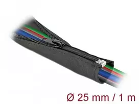 DELOCK kabelio jungtis 1M 25MM užtrauktukas juodos spalvos poliesteris