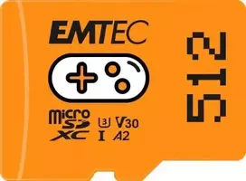 Atminties kortelė Emtec žaidimų kortelė „Micro SDXC 512GB“, 10 klasė, UHS-I/U3 A2 V30 (ECMSDM512GXCU3G)