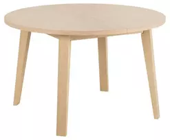A-Line valgomojo stalas, iš ąžuolo faneruotės, balta, Ø120/220x75 cm