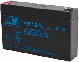 Mw Power MWPower MW 6V 7.2Ah F1(187) AGM akumuliatorius, 6-9 metai