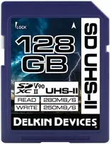 Delkin Cinema SD SDXC UHS-II 128GB atminties kortelė