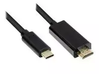 GoodConnections AV adapteris Alcasa Alcasa GC-M0101 kabelio adapteris 2 m HDMI A tipo (standartinis) USB C tipo juodas