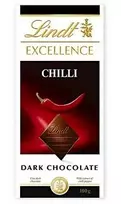 "LINDT EXCELLENCE" juodasis šokoladas su aitriųjų paprikų ekstraktu, 100 g