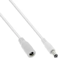 InLine Maitinimo kabelis ® nuolatinės srovės ilgintuvas, nuolatinės srovės kištukas, 5,5x2,5 mm, AWG 18, baltas, 5 m