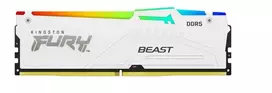 RAM „Kingston KF552C40BWAK2-32“ 32GB 5200 MT/s DDR5 CL40 DIMM atmintis (2 vnt. rinkinys) „FURY Beast Baltas RGB XMP“ | „Kingston“