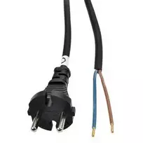 Solight flekso kabelis, 2x 1mm2, guminis, juodas, 2,5m