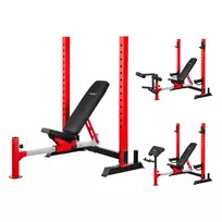 LS7688 ADJUSTABLE WEIGHT BENCH WITH BARBELL RACK, LEG DEVELOPER AND PREACHER CURL PAD HMS