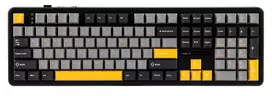 Klaviatūra „Gasket“ F108, pilkos, oranžinės ir tamsiai pilkos spalvų, su „Volcano“ jungikliais ir RGB apšvietimu, „AULA“