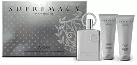 Dovanų rinkinys vyrams Afnan Supremacy Silver, EDP 100 ml + dušo želė 100 ml + balzamas po skutimosi 100 ml