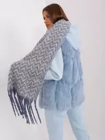 Wool Fashion Italia Šalikas-AT-SZ-23125.75-baltas-mėlynas
