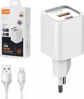 Ldnio USB įkroviklis 20 W PD QC3.0 USB-A „Lightning“ laidas