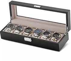 Laikrodis Julman Laikrodžio saugojimo dėžutė Juodas wood / Velour 6