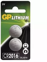 GP vienkartinės ličio CR2016 baterijos, 2 vnt. pakuotėje