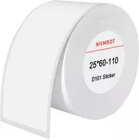 Terminės etiketės Niimbot lipdukai 25x60 mm, 110 vnt (balti)